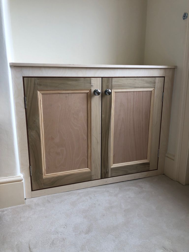 Alcove Cupboard - Built and fitted - Pre-painted birch ply, Poplar and Hardwood  Ply